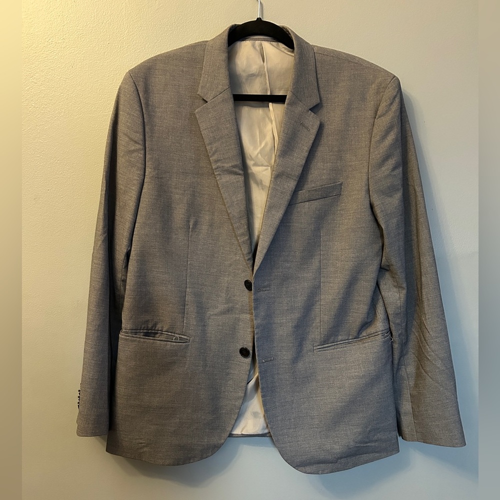 H&M Gray Sport Coat Modern Tailored Blazer